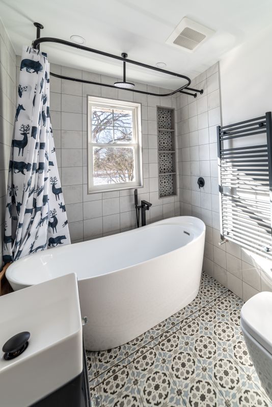 Renovated Bathroom with New Bathtub